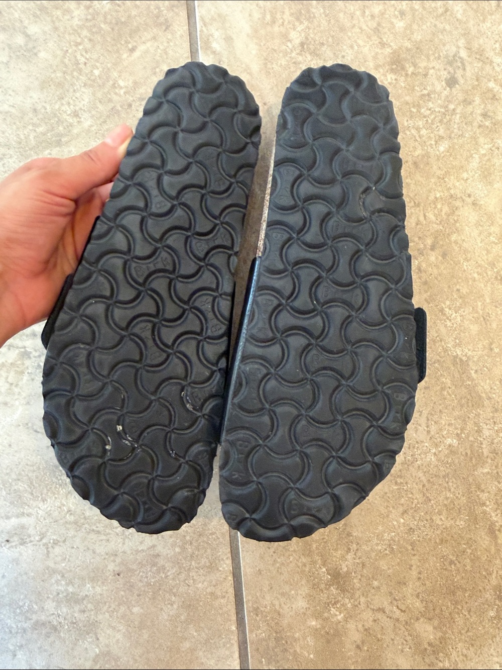 Birkenstock Black Madrid Patent Slide with Gold Buckle- Size 39 - Picture 7 of 8